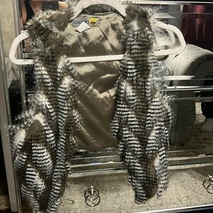 Multi Color Animal Print Faux Fur Vest